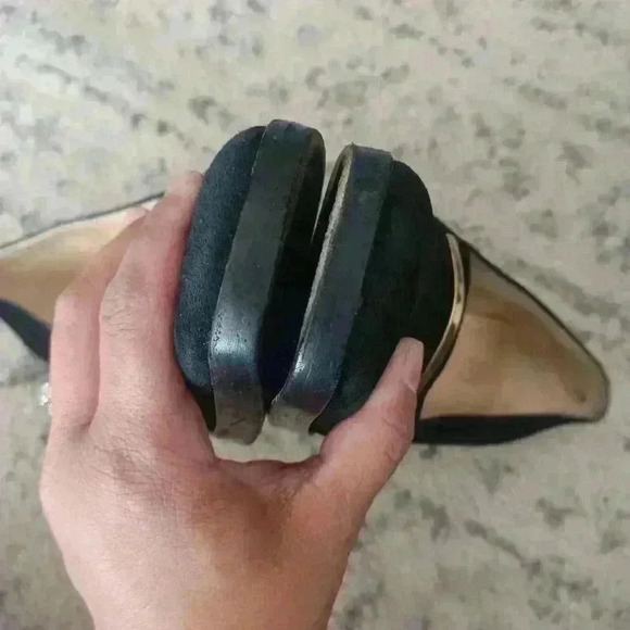 Gucci Scarpa Elegante Pelle Guarn. Met. Suola Cuio Block Heel Pump 7 - Picture 6 of 16